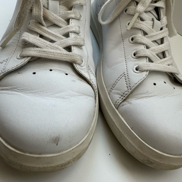 Tory Burch Sz 9 Howell Court Leather Sneakers in Titanium White/Allium Purple - Picture 2 of 16